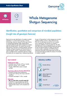 whole metagenome product specification Whole Metagenome Shotgun Sequencing