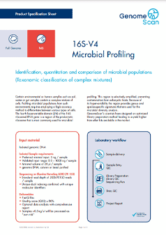 16s v4 product specification new 16S microbial profiling